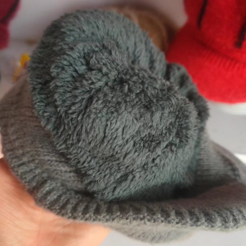 Men's Knitted Fleece Thickened Warm Ear Protection Hat With Brim