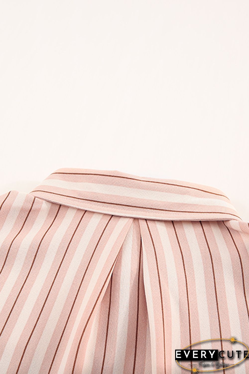 Pink Striped Buttons Closure Long Sleeve Shirt