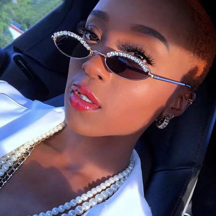 Fashion Casual Living Patchwork Rhinestone Sunglasses