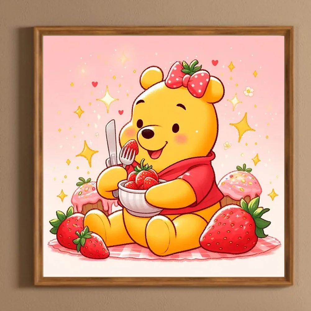 Full Round Diamond Painting 30*30cm - Winnie The Pooh And Strawberry
