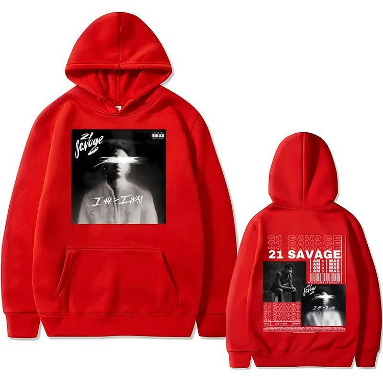 Rapper 21 Savage I Am I Was Music Album Graphics Printed Hoodie at Hiphopee