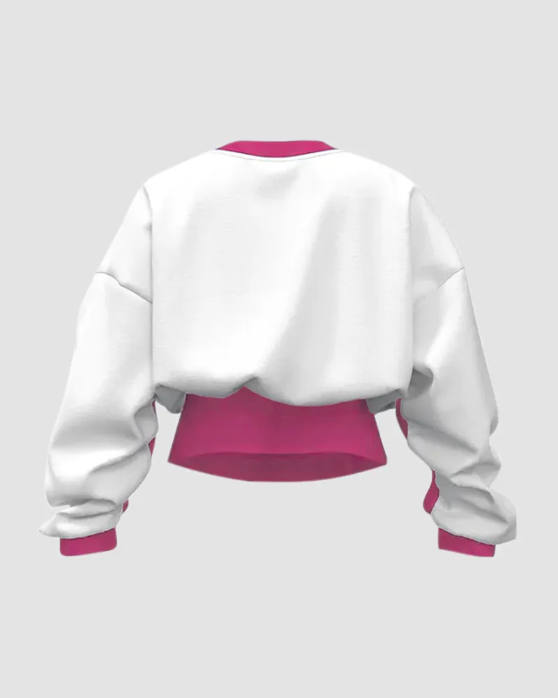 Colorblock Lips Print Round Neck Sweatshirt