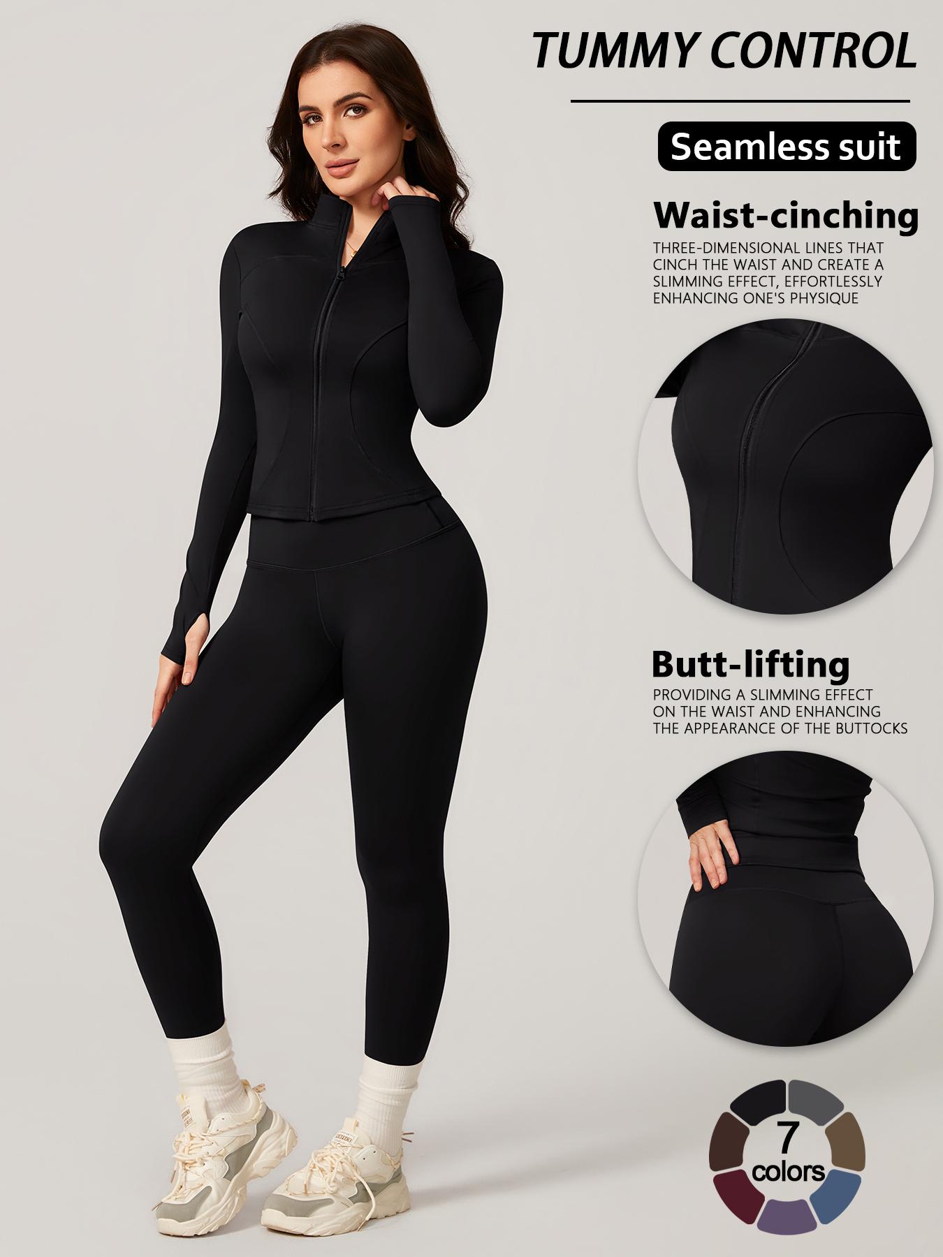 Women's Two-Piece Slim-Fitting Workout Set, Long Sleeve Top and Below-Ankle Sports Pants with Natural Waistline, All-Season Wearable Comfort Tracksuit Set, Stretchy Suit Set, Sportswear Set Women's Two-Piece Slim-Fitting Workout Set, Long Sleeve Top and Below-Ankle Sports Pants with Natural Waistline, All-Season Wearable Comfort Tracksuit Set, Stretchy Suit Set, Sportswear Set