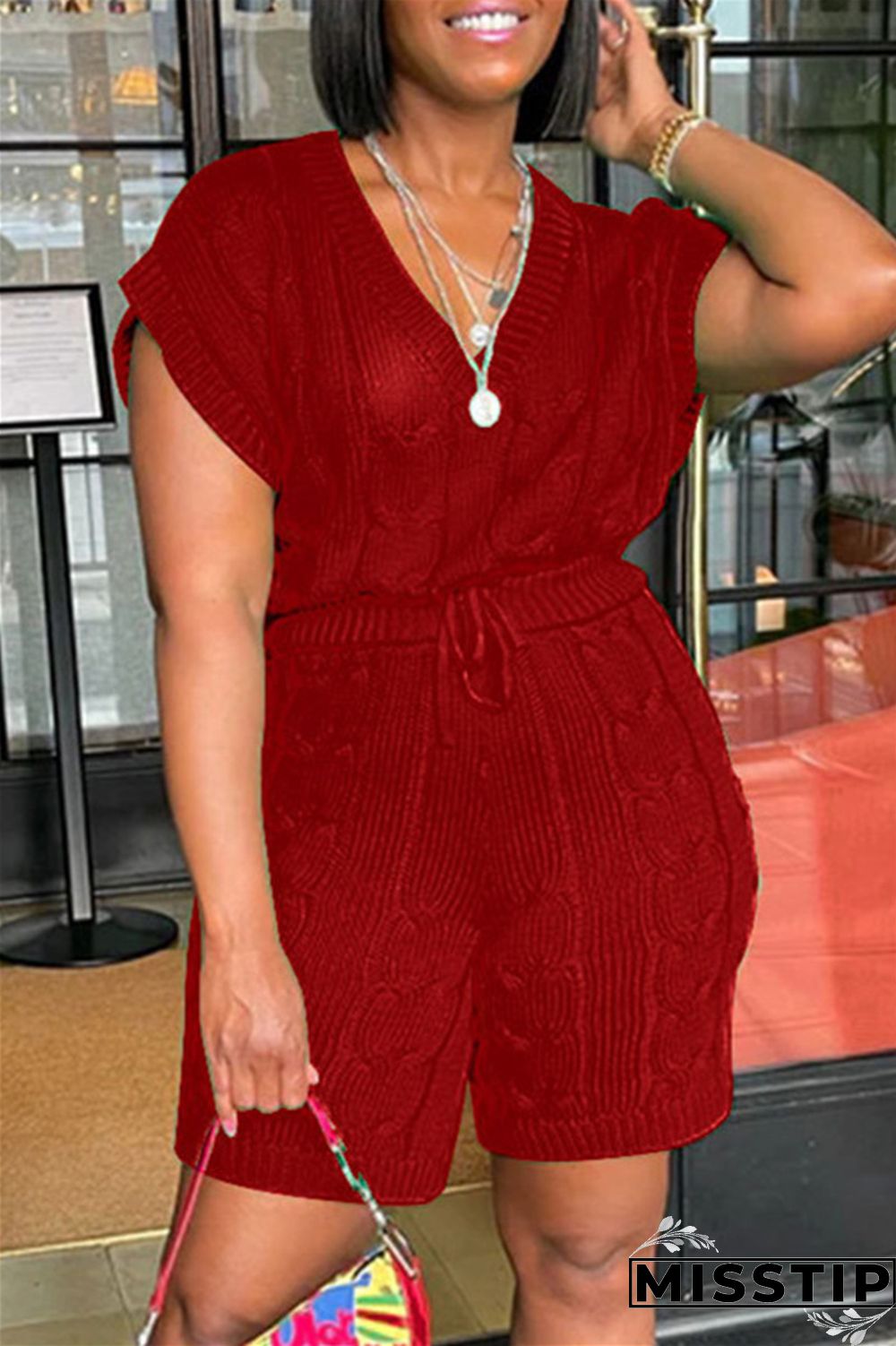 Black Fashion Casual Solid Patchwork V Neck Sleeveless Two Pieces