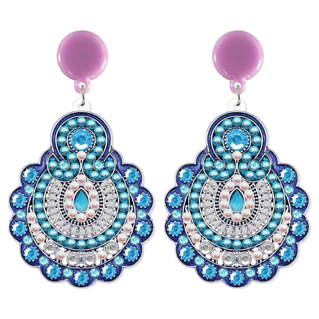 5D Mosaic Diamond Earrings DIY Painting Kit Drilling Ear Dangles Jewelry