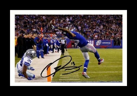 Odell Beckham JR - New York Giants Autograph Signed & Framed Photo Poster painting