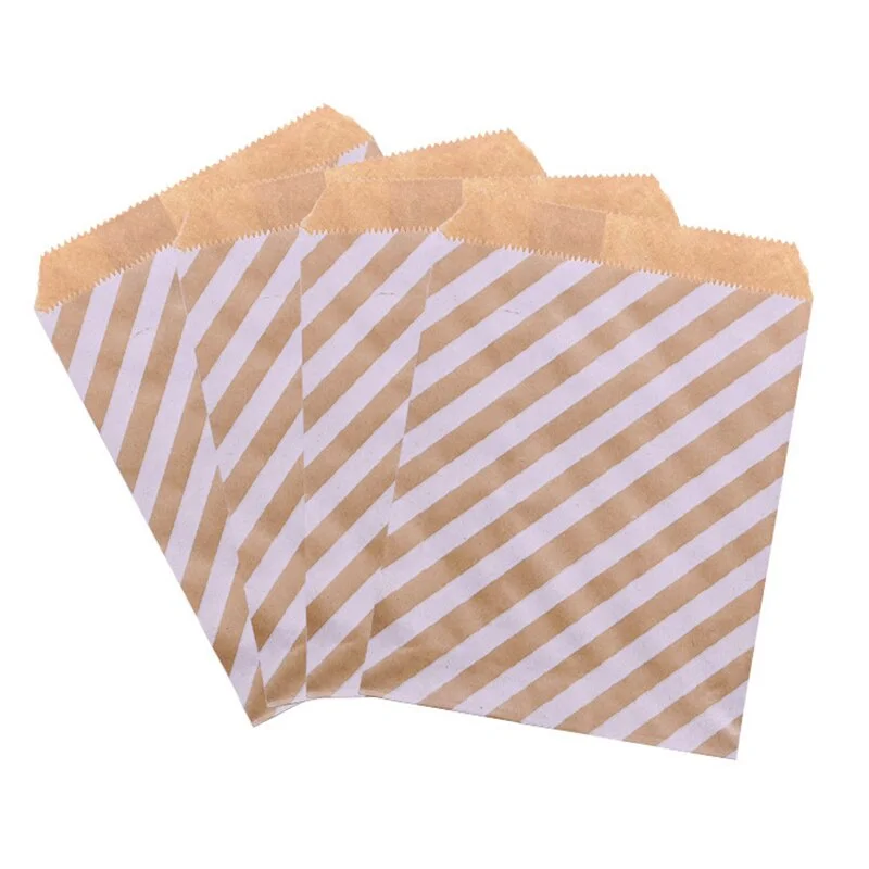 25Pcs Paper Bags Candy Gift Bag Food Packaging Christmas Wedding Favor Baby Shower Rose Gold Birthday Party Decoration Treat Bag