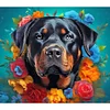 (US Only)Dog 5D DIY Full Drill Round Diamond Painting Kit Home Wall Room Decor 40x35cm