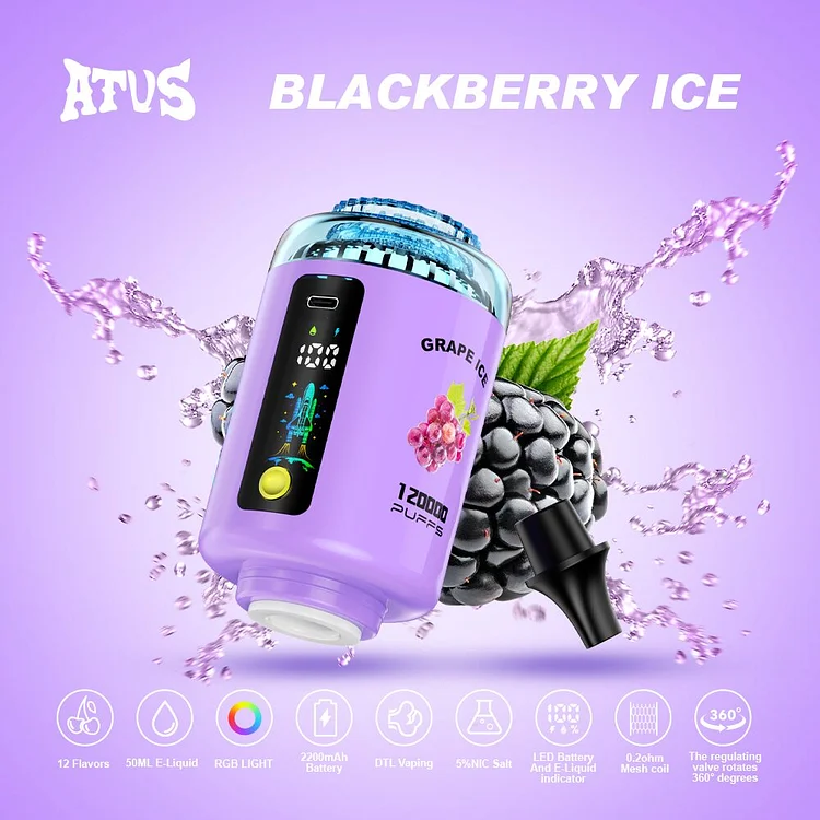 ATVS 120000 120K Puffs Hookah Head LED Display DTL Disposable Vape mysite www.vapeshoppromax.com