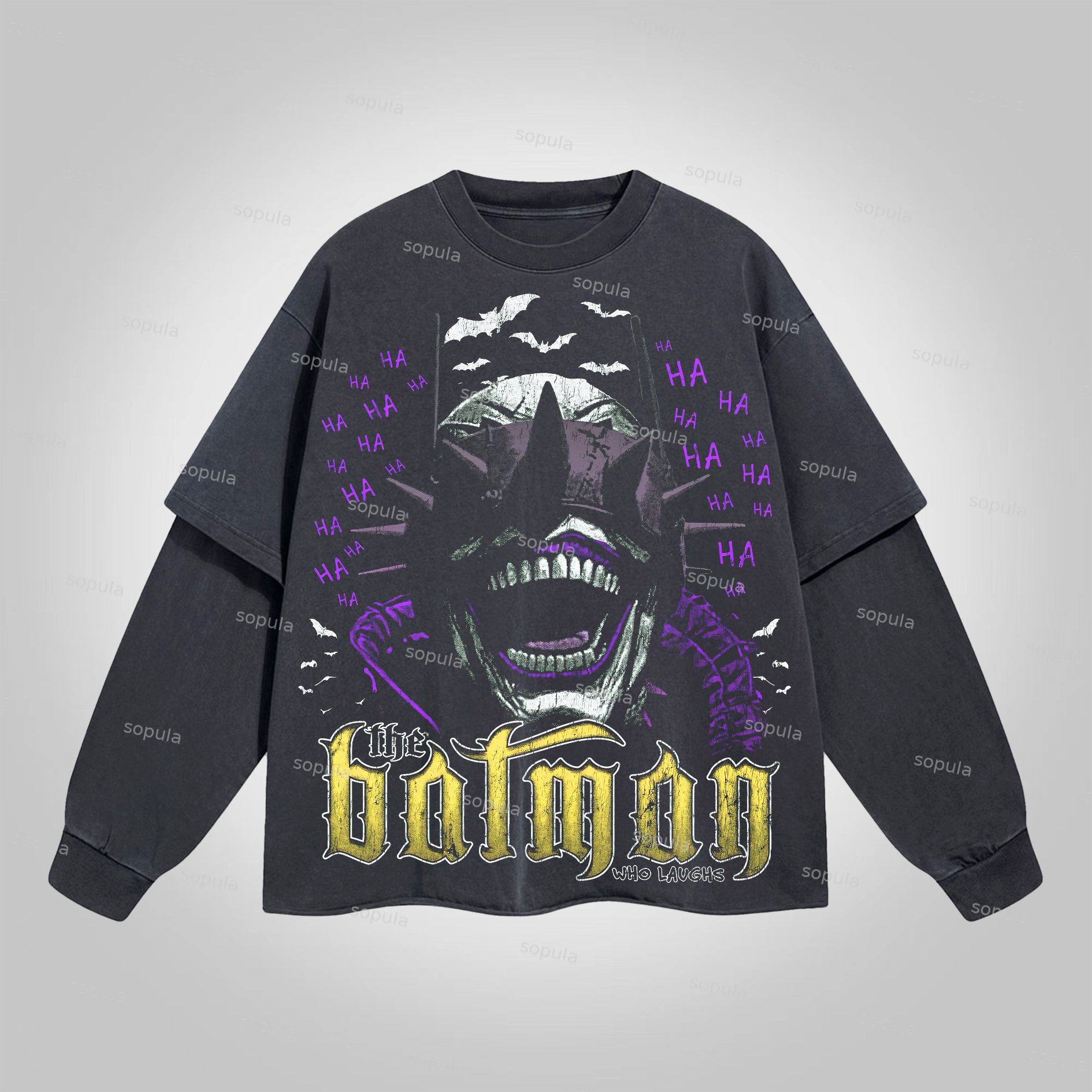 Sopula The Batman Who Double Sleeve T-Shirt - SOPULA