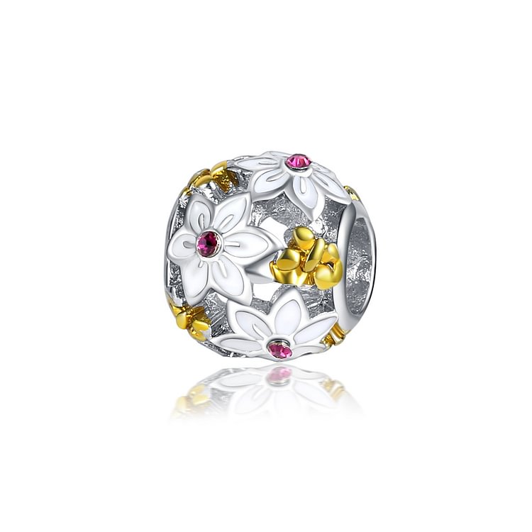 Bicolor Flower Charm Bracelet Accessories
