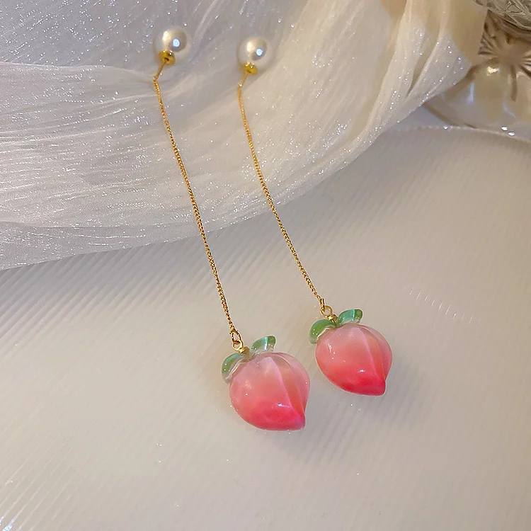 Sweet Pearl Peach Earrings 