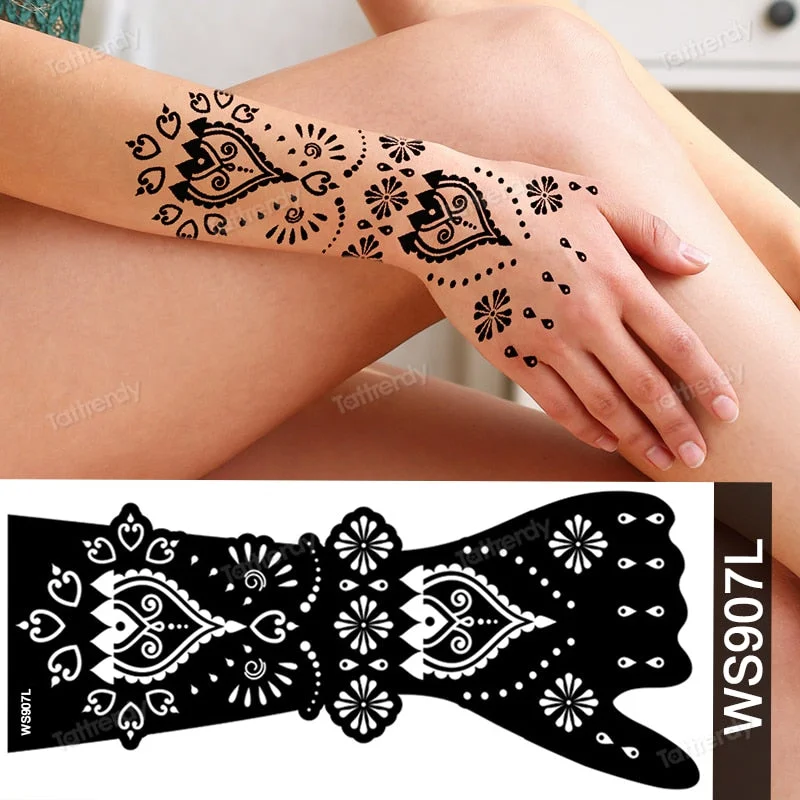 1 Sheet Flower Lace Henna Stencil Body Art Temporary Tattoo Sticker Airbrush Print Stencil Stamp Plates Template Mandala Wedding