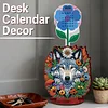 2026 Calendar DIY Diamond Art Kit Flower Wolf Wooden Diamond Painting Calendar