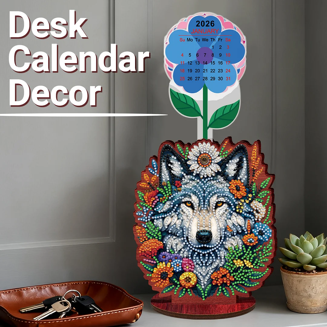 2026 Calendar DIY Diamond Painting Kit Wooden Diamond Painting Calendar