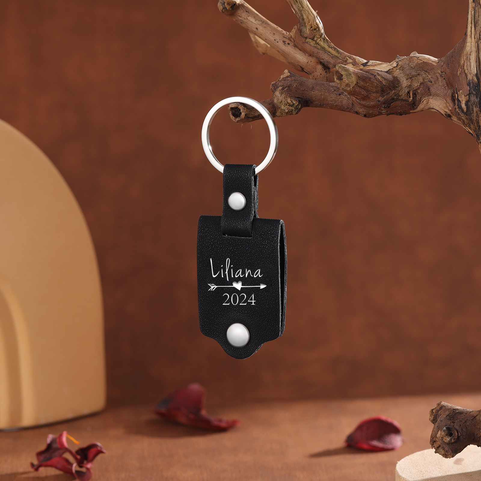 2024 Personalised Graduation Leather Keychain Custom Name & Photo Keychain Graduation Gift - She Believed She Could, So She Did-Jessemade AU