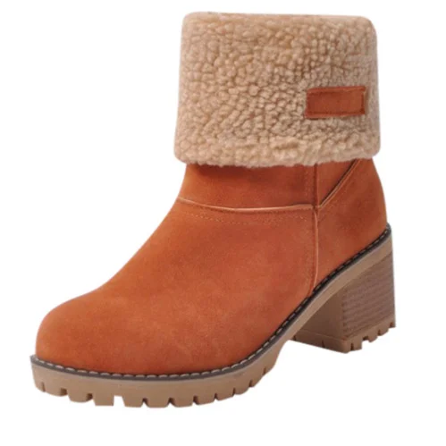 Yyvonne Women's Large-Size Snow Boots 2025 New Lamb Plush Noodles Warm Boots