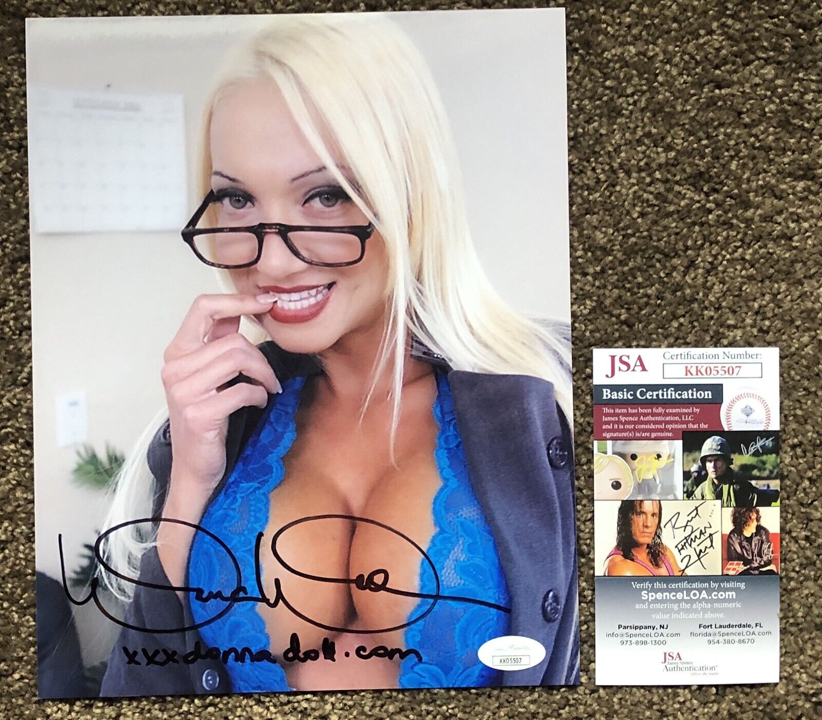 Donna Doll Signed 8x10 Candid Photo Poster painting ADULT STAR AUTOGRAPH Sexy Naughty JSA COA