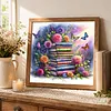 Piles de livres ensoleill&eacute;es kits de peinture diamant &agrave; perceuse carr&eacute;e compl&egrave;te DIY 5D pour adultes d&eacute;butants d&eacute;coration int&eacute;rieure peintures diamants art de pierres pr&eacute;cieuses 35x35cm