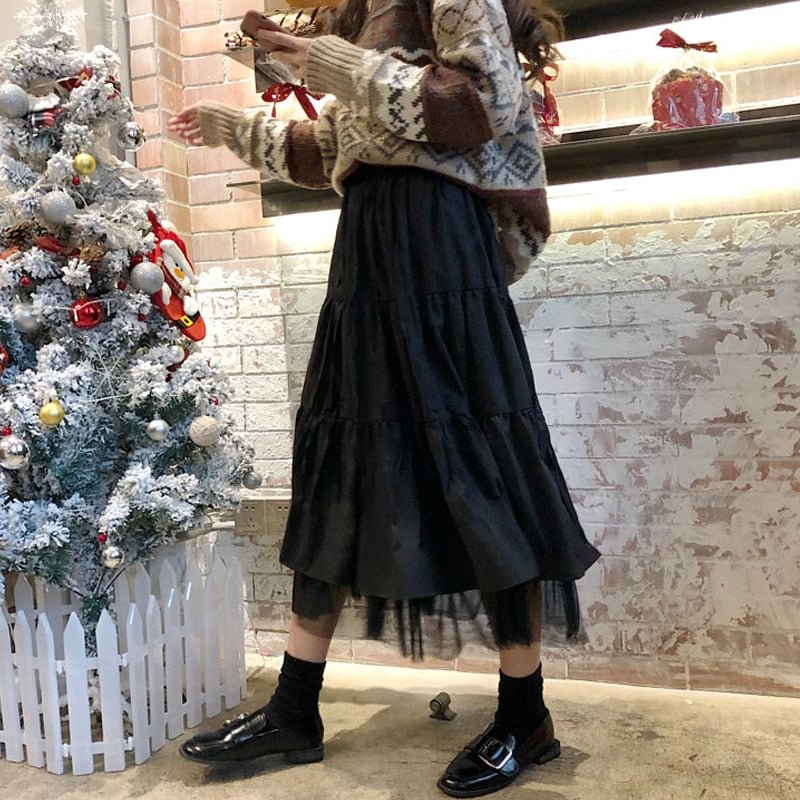 2022 Spring And Summer Women Boho Long Skirt High Waist Ruffles White Beach Skirts Pink Jupe Femme Tulle Skirt Saia Midi Faldas