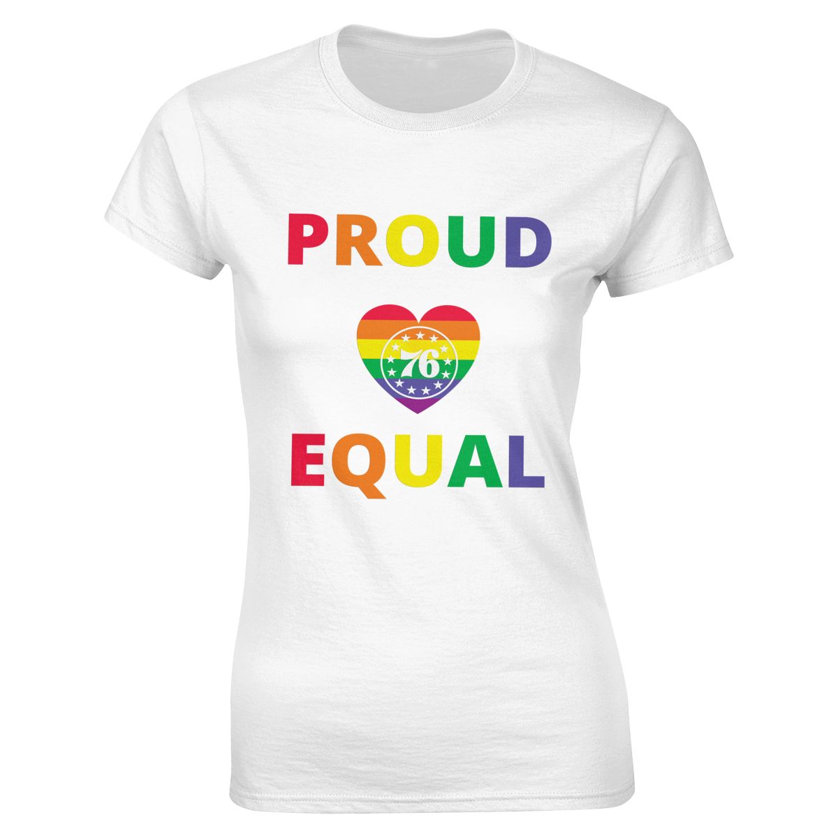 Philadelphia 76ers Proud & Equal Pride Women's Crewneck T-Shirt