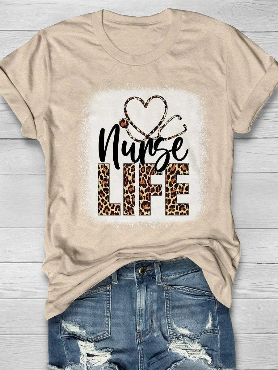 Nurse Life Print Short Sleeve T-shirt
