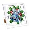 5D DIY Partial Special Shaped Drill Diamond Painting Xmas Bell Decor With Frame Kit 18x18cm