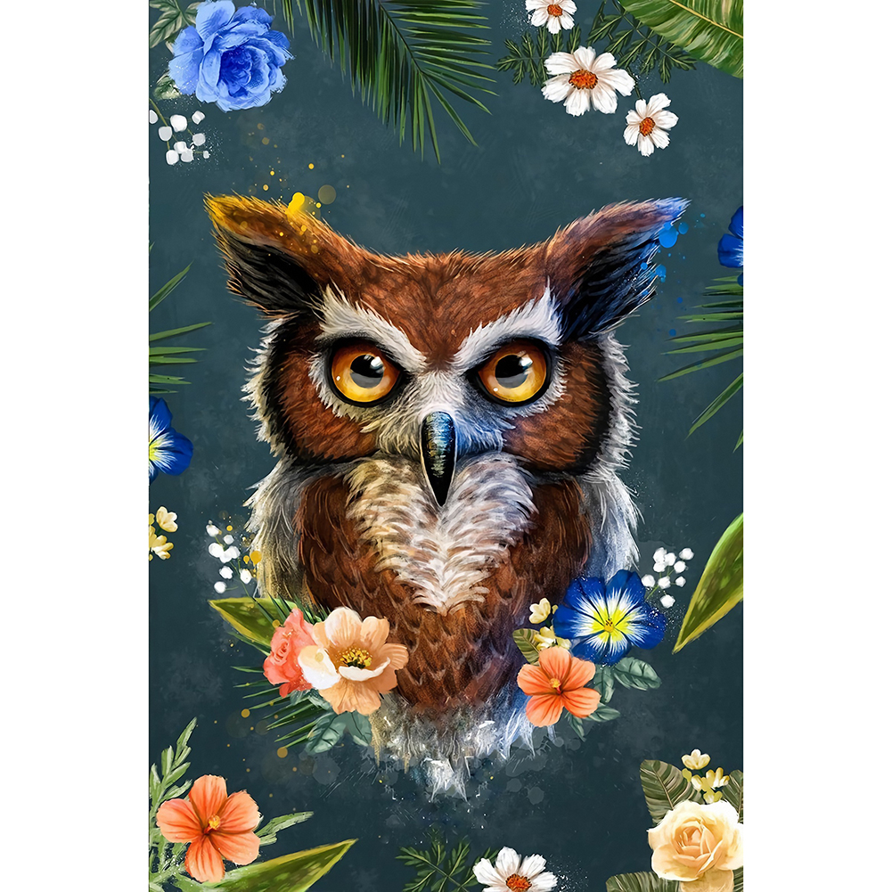 

30*40CM-Round Drill Diamond Painting-Owl, 501 Original