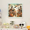(Stamped/Counted) Halloween House-11CT Cross Stitch 50*50cm/19.69*19.69in