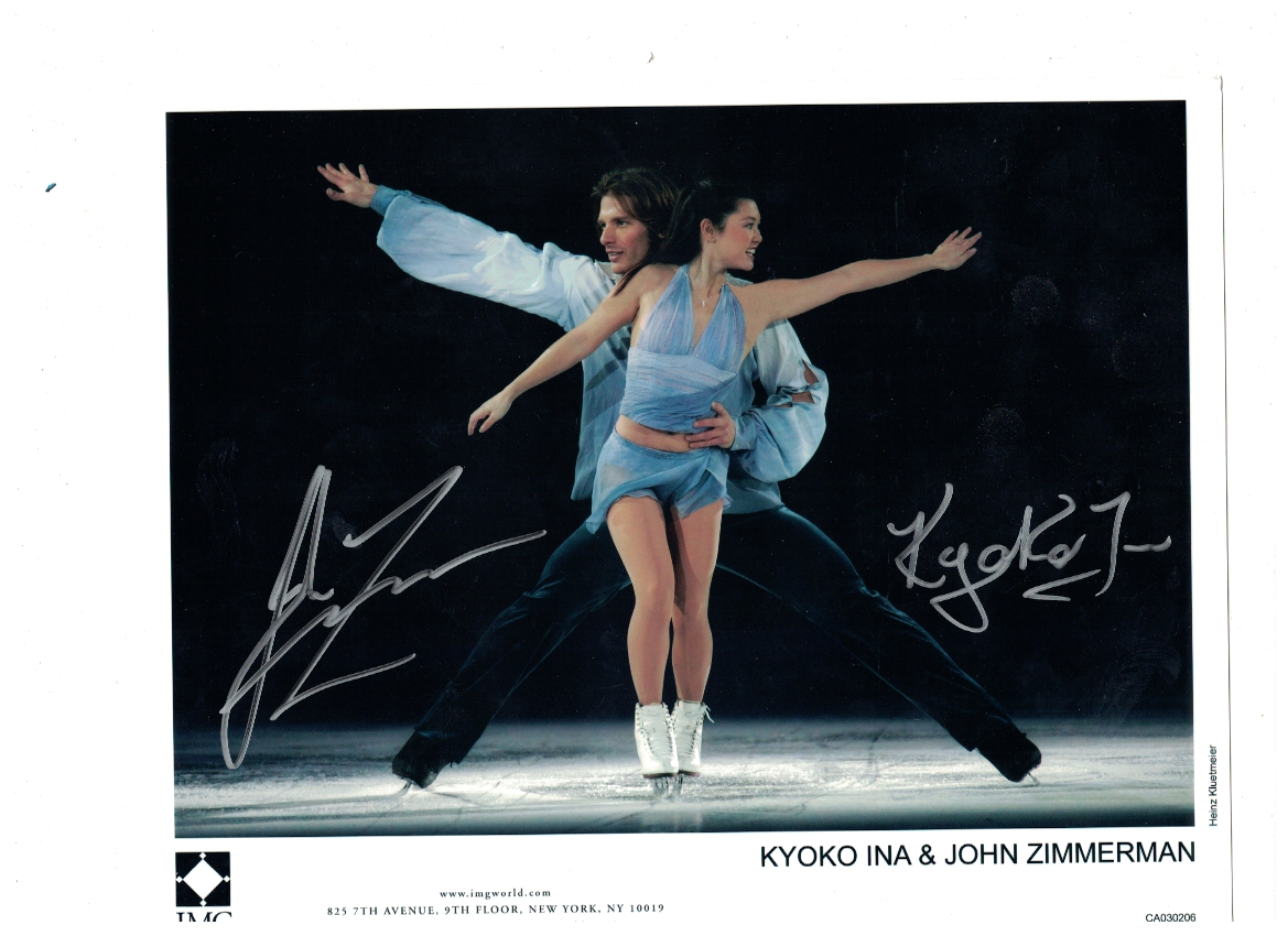 Kyoko Ina Jordan Zimmerman Olympic Figure Skating Signed 8x10 Photo Poster painting W/Our COA B