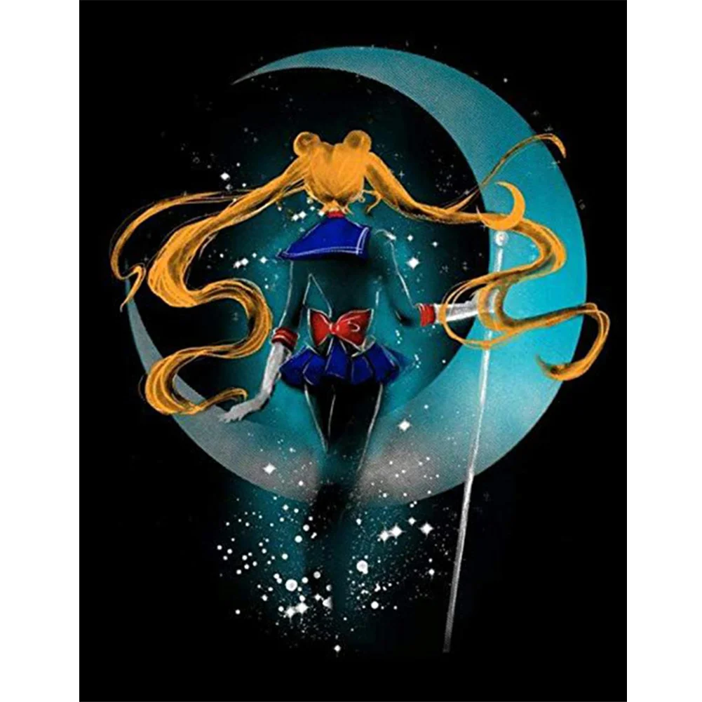 Full Round Diamond Painting 30*40cm - Sailor Moon Silhouette