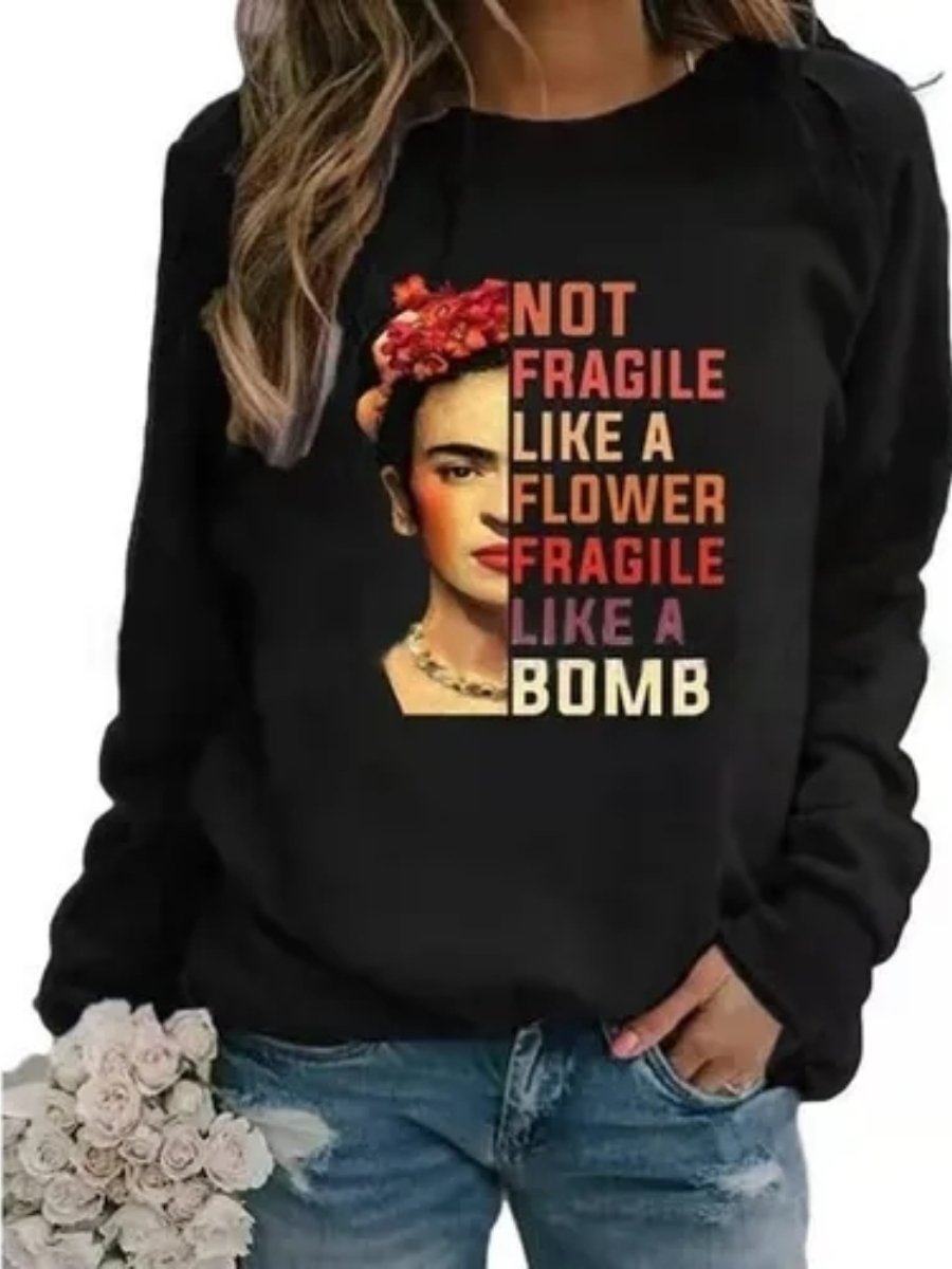 Women's T Shirt Frida Kahlo O Neck Long Sleeve Casual Top
