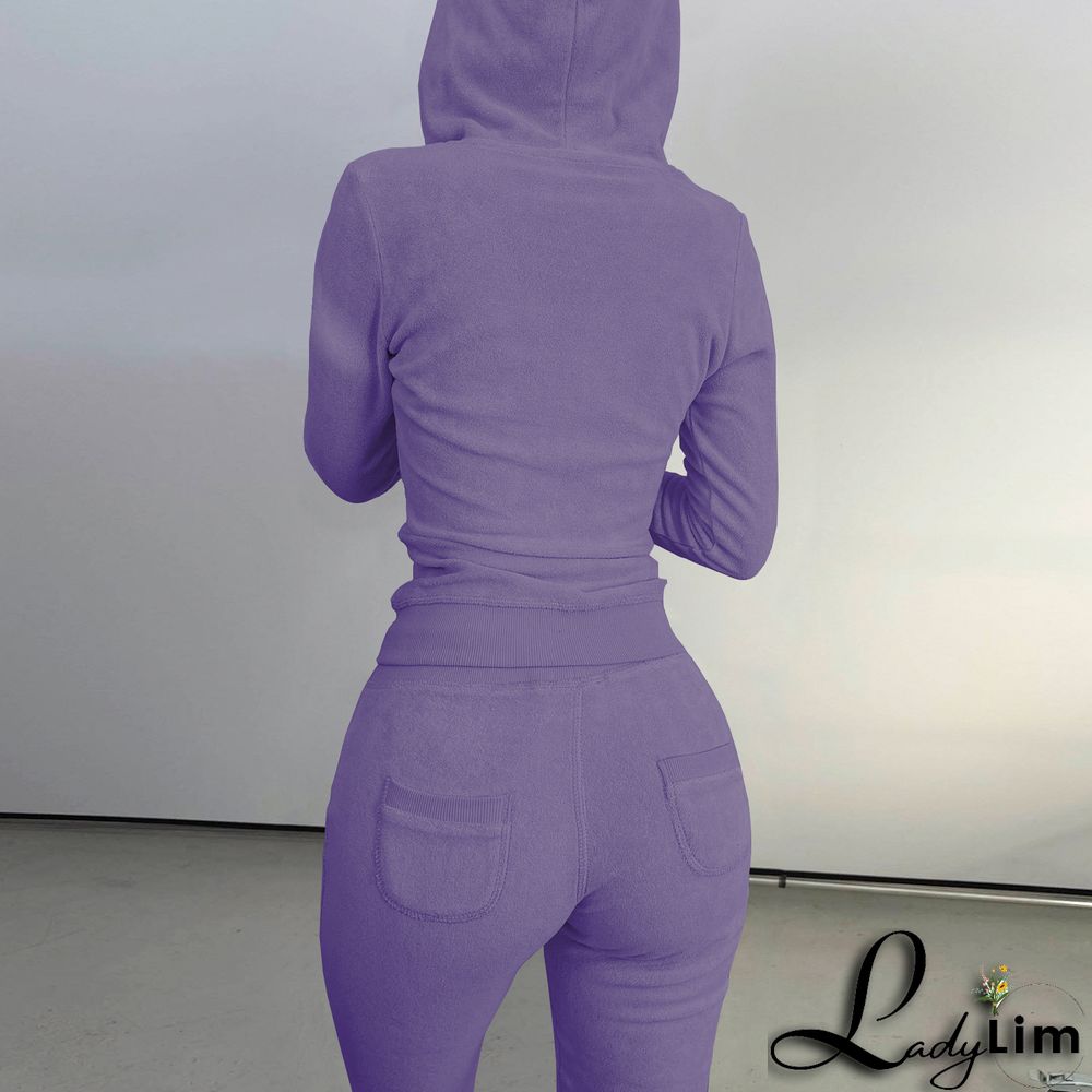 Women's Autumn/Winter Fleece Vest Hooded Three-Piece