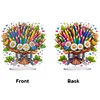 (US Local)Flower Double Sided Effect Table Top Diamond Painting Desktop Ornaments Kit (Pencil)