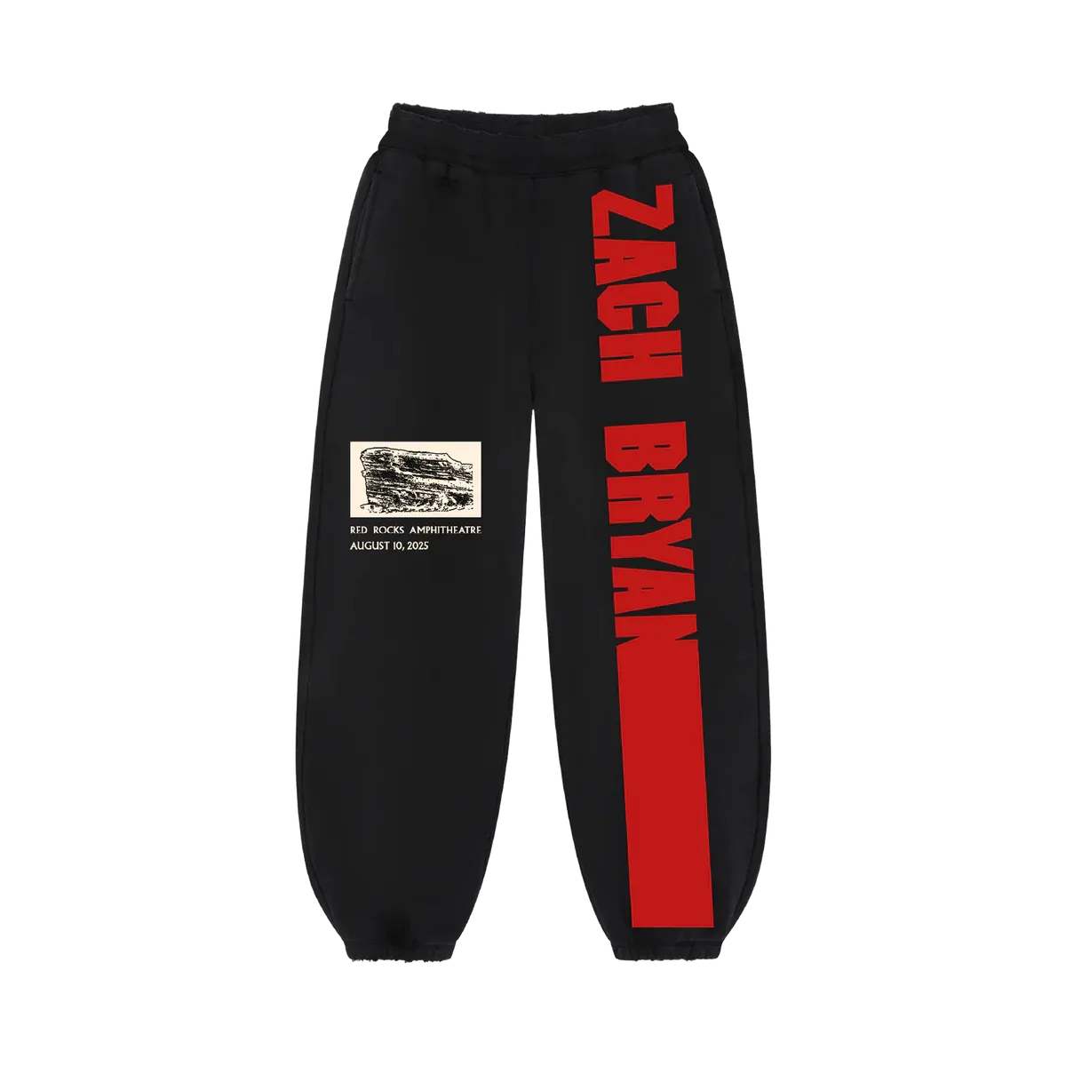 "Zach Bryan Red Rocks 2025 black tour sweatpants"