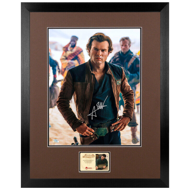 Alden Ehrenreich Autographed Solo A Star Wars Story Han Solo 11x14 Framed Photo Poster painting