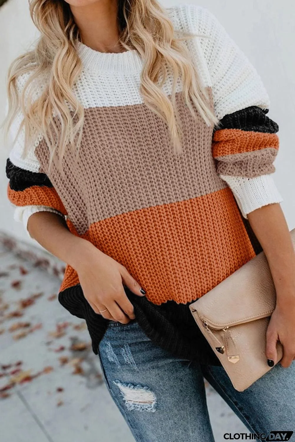 Casual Colorblock Sweater