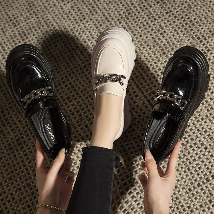 Wongn Wongn Women's Shoes Spring 2023 New Korean Version Of Thick Platform Wedge Small Leather Shoes British Wind Small Single Shoes Women