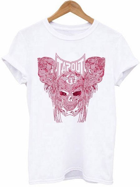 Graffiti Cotton-Blend Short Sleeve Crew Neck Shirts & Tops