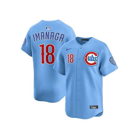 Men's Chicago Cubs #18 Shota Imanaga Blue Cool Base Stitched Baseball Jersey 34KK