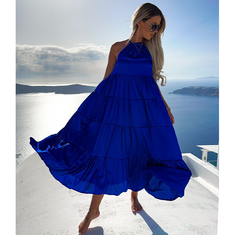 Off Shoulder Halter Maxi Dress