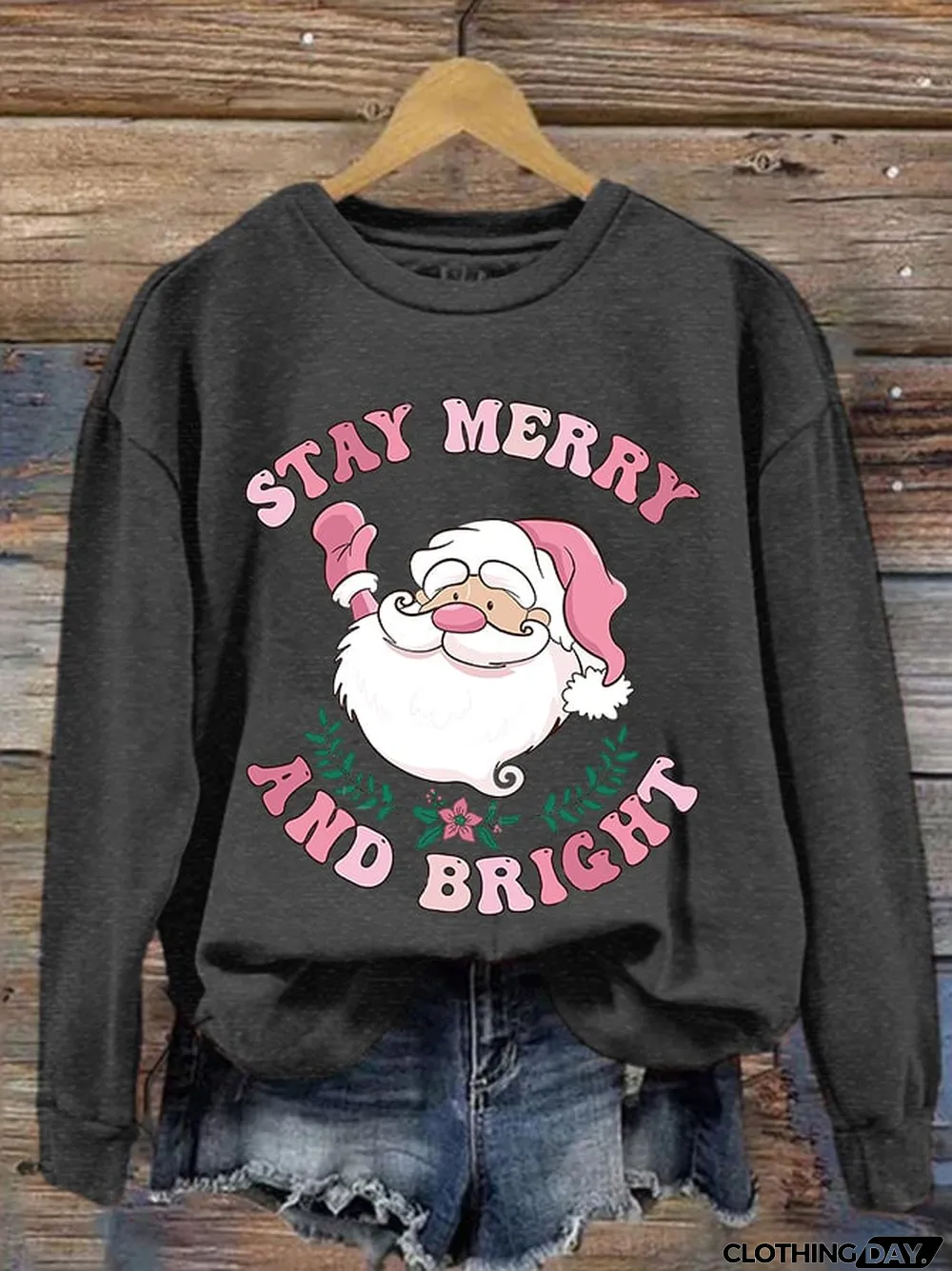 Women's Christmas Stay Merry And Bright Print Sweatshirt
