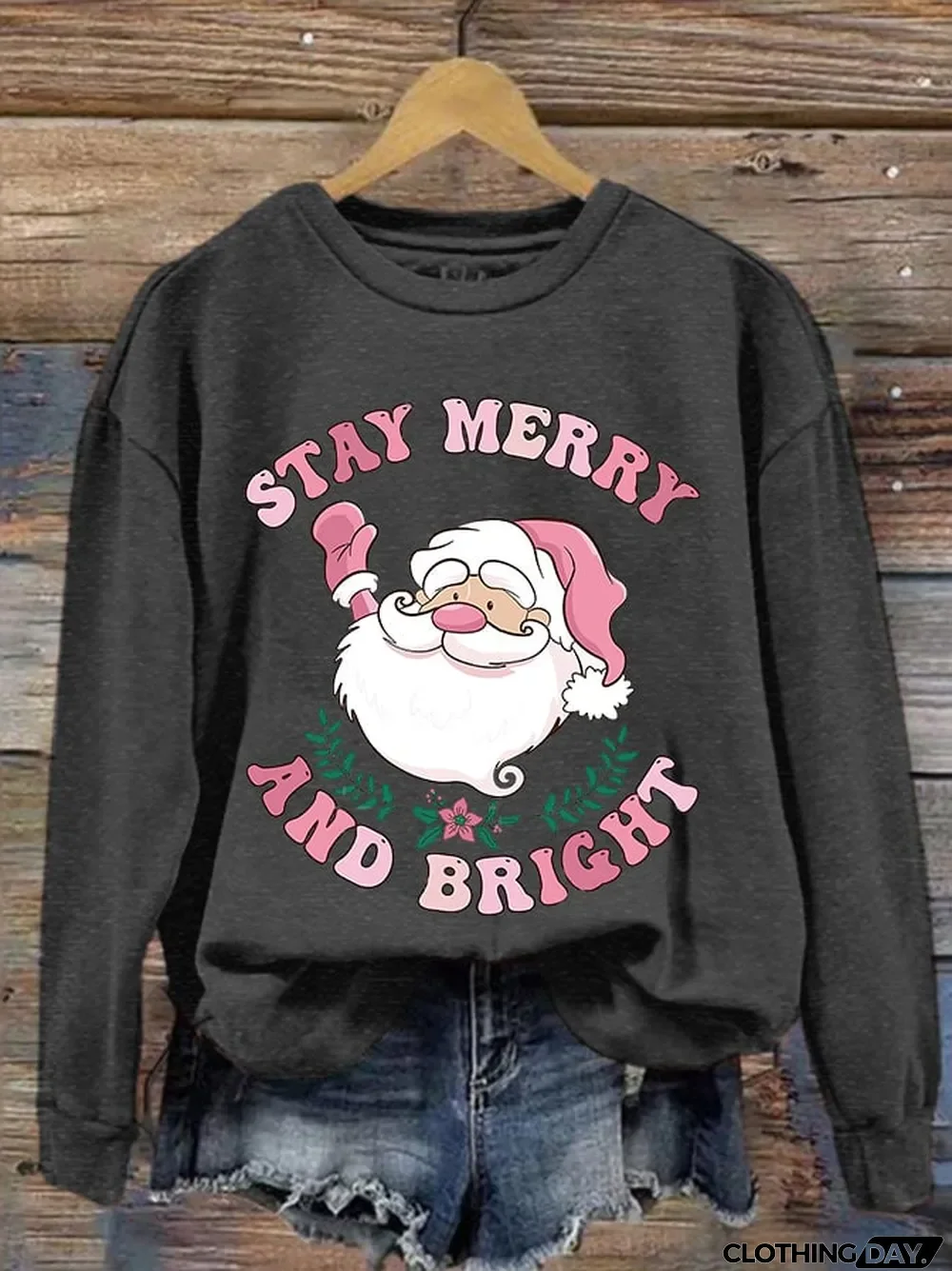 Women's Christmas Stay Merry And Bright Print Sweatshirt