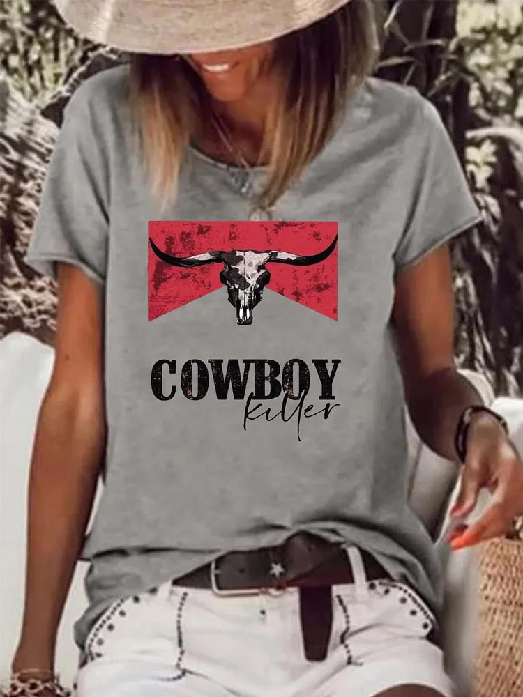 Cowboy Killer Western Raw Hem Tee