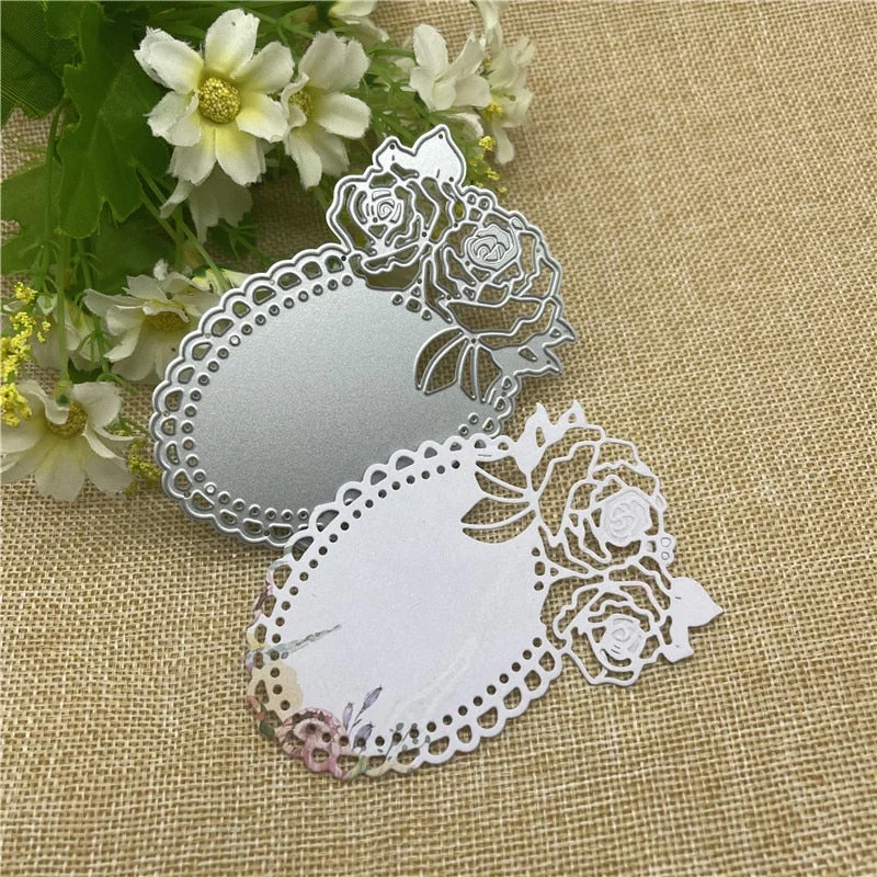 Roses picture lace card Metal Cutting Dies Stencils For DIY Scrapbooking Decorative Embossing Handcraft Die Cutting Template