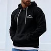 💥2025 New Arrivals!Letter Print Hooded Sweatshirt for Men, Loose Fit, Casual and Stylish.