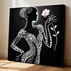 DIY Pearl Painting Silhouette Lady for Home Wall Decor with Frame(30*30cm)