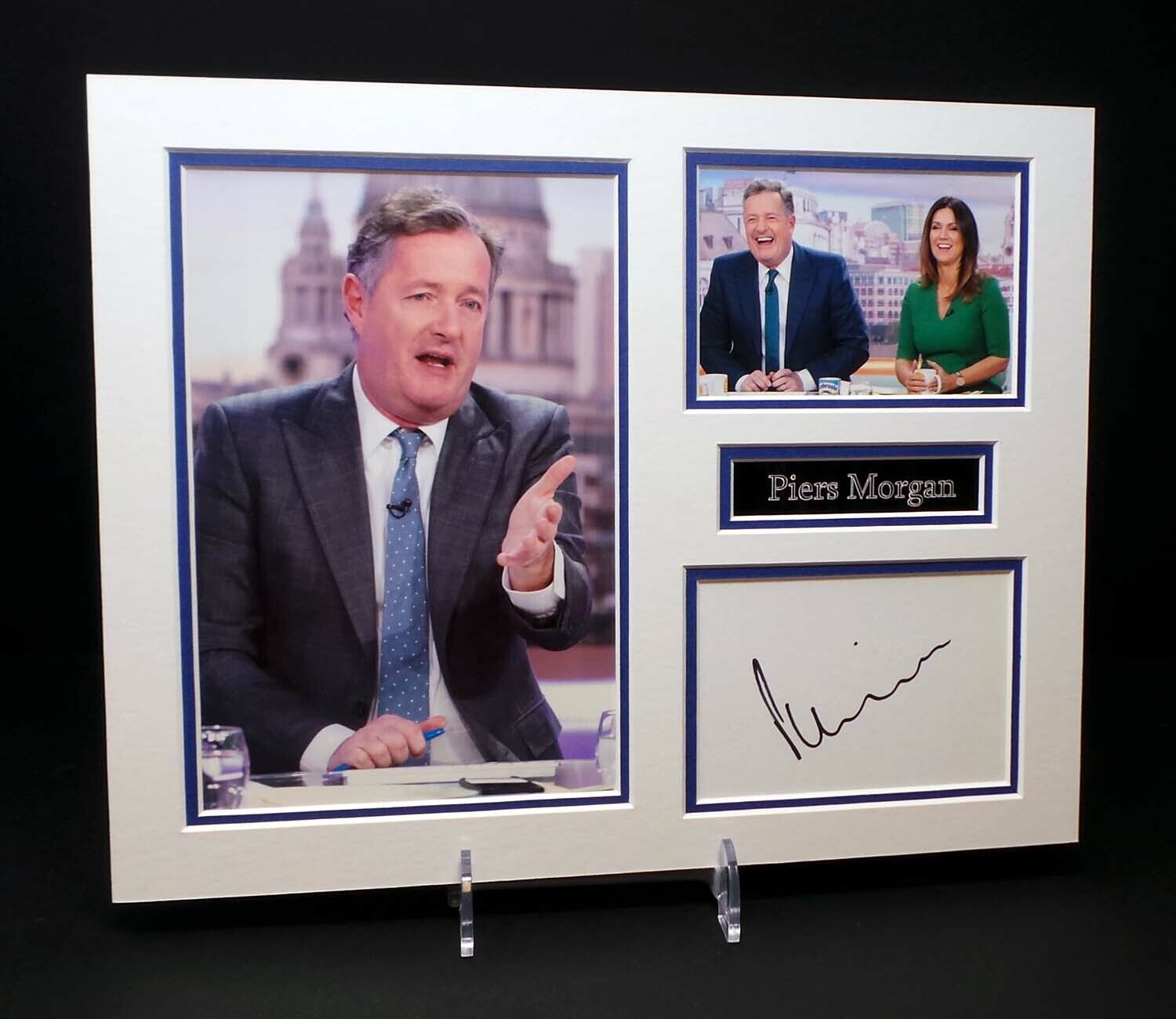 Piers MORGAN Signed Mounted Photo Poster painting Display 1 AFTAL RD COA Breakfast TV Journalist