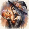 Pumpkin Witch-11CT Stamped Cross Stitch 50*50cm/19.69*19.69in