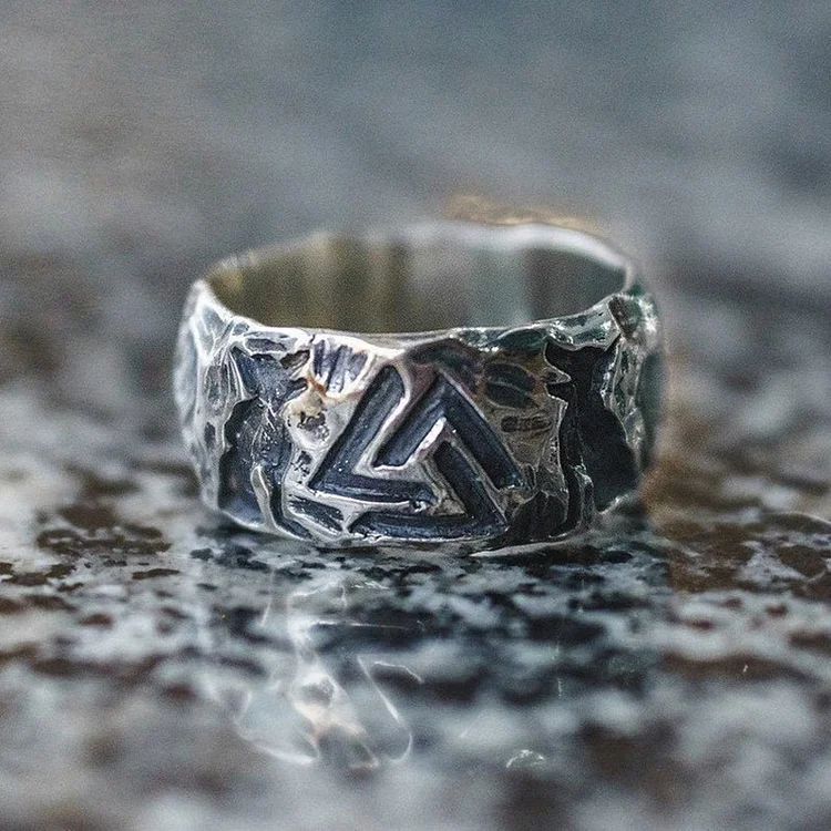 Odin Wolves Rune Viking Stainless Steel Ring